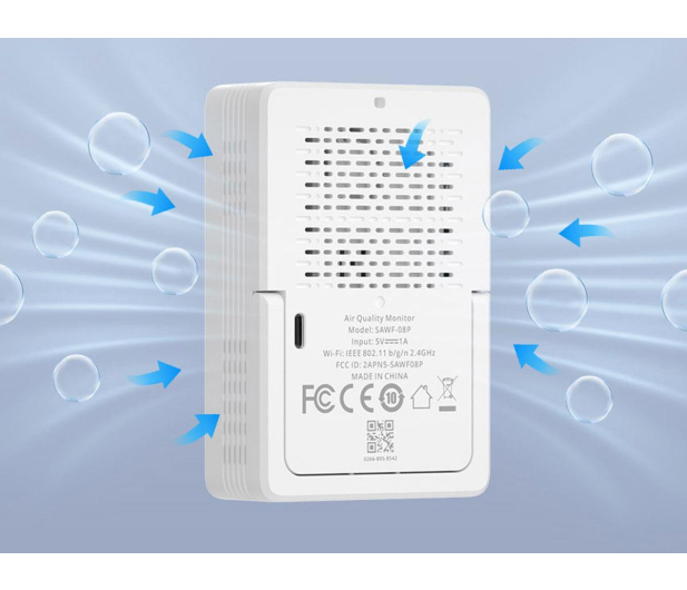 Sonoff Miernik jakości powietrza WiFi LCD AirGuard CO2 SAWF-08P - 1534492 - zdjęcie 4